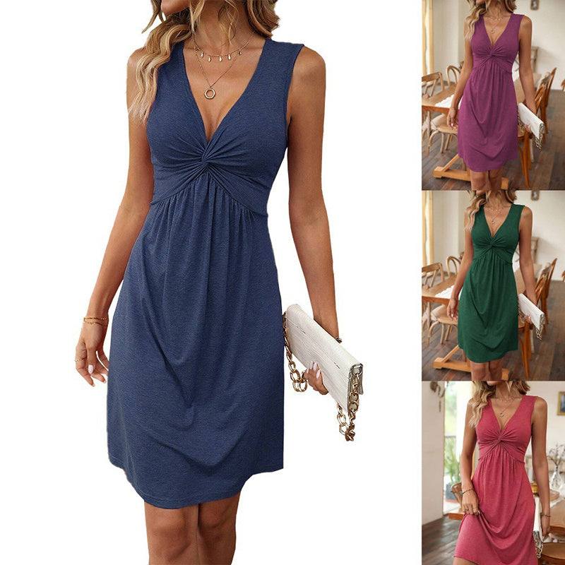 Women's V-Neck Sleeveless Dress