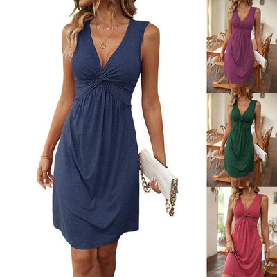 Women's V-Neck Sleeveless Dress