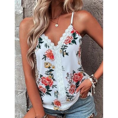 Summer New Women's Vest V-neck Print