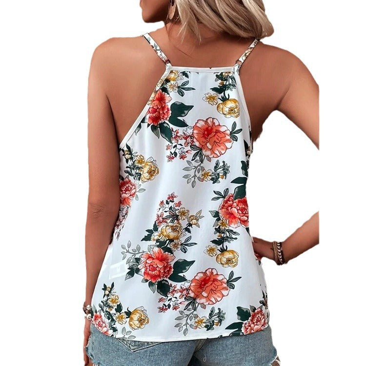 Summer New Women's Vest V-neck Print